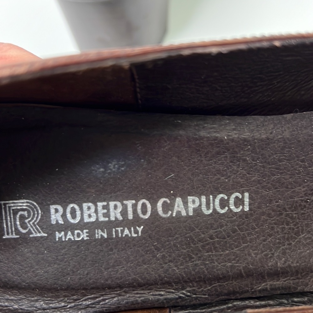 Roberto Capucci classic brown leather heeled loafer - Picture 6 of 8